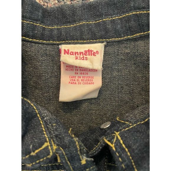 Girls Dark Jean Jacket with Rainbow on back - Picture 3 of 3